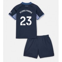 Stroje piłkarskie Tottenham Hotspur Pedro Porro #23 Koszulka Wyjazdowej dla dzieci 2023-24 Krótki Rękaw (+ szorty)